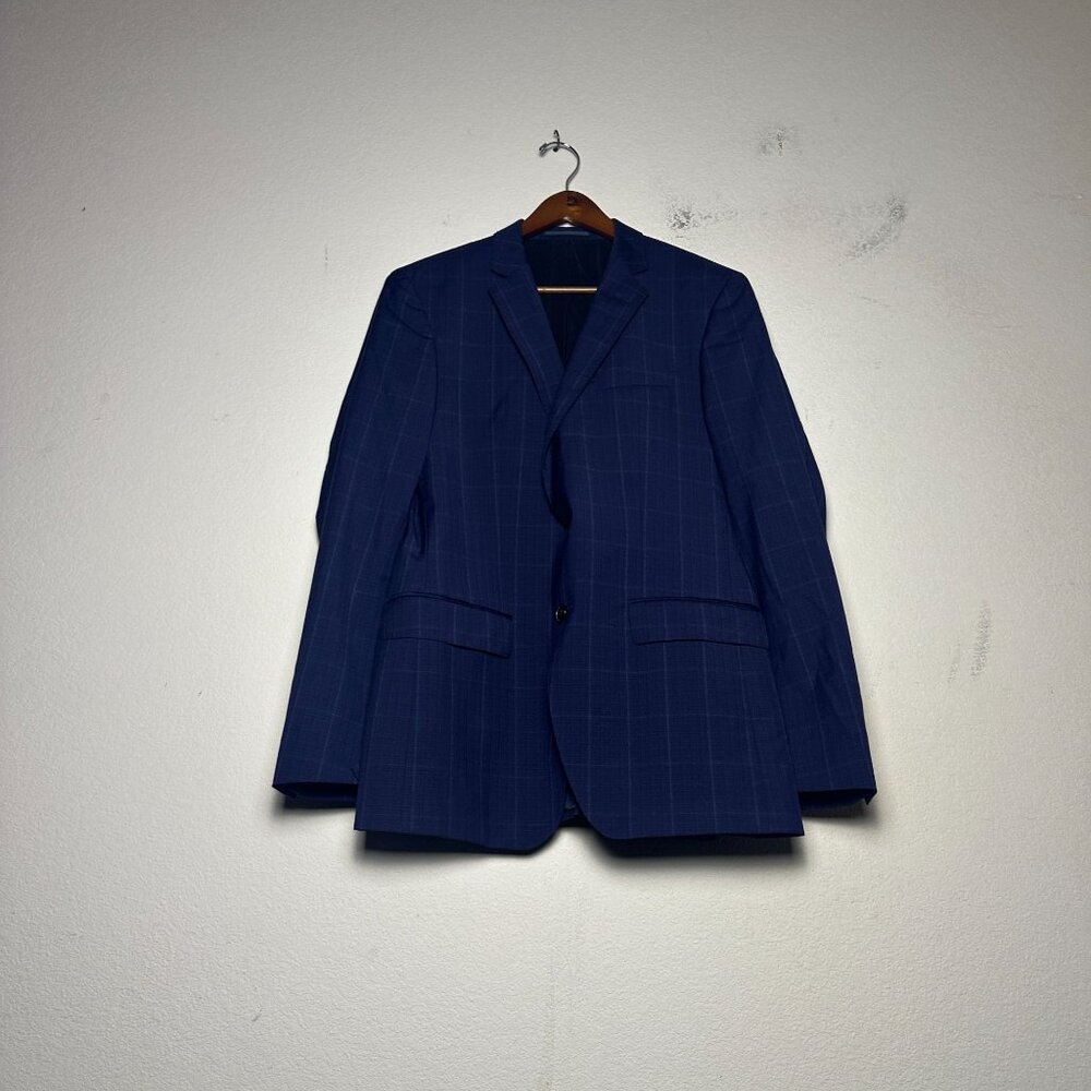 Hugo Boss Blazer Italy Coat Men 40R Blue Pinstripe Prep Designer Formal Wool
